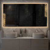 Specchio LED Rettangolare | Controllo tramite interruttore a muro | Luce bianca calda - Reyze Serie Good Vibes Modello 4